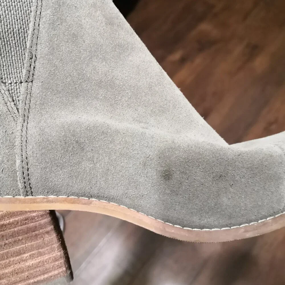 Toms Esme Suede Elastic Side Olive Green‎ Ankle Boots Women's Size 8.5